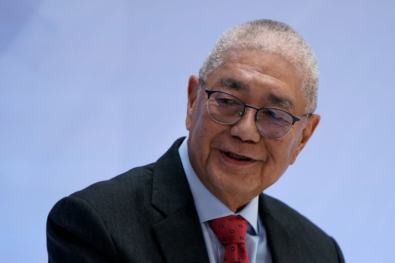 Bangko Sentral ng Pilipinas (BSP) Governor Eli Remolona participates in a seminar during the 2025 annual IMF/World Bank Spring Meetings in Washington, D.C., U.S., April 25, 2025. REUTERS/Elizabeth Frantz