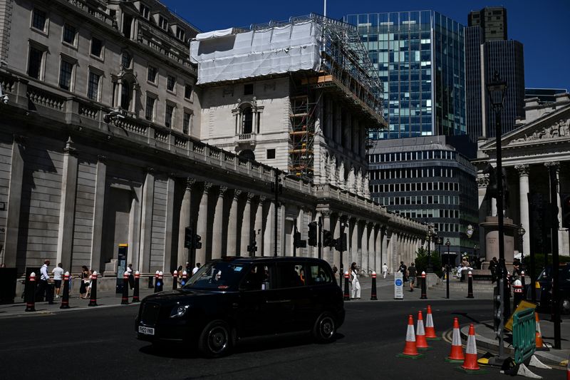 A view of the Bank of England in London, Britain, July 27, 2026. REUTERS/Chris J. Ratcliffe