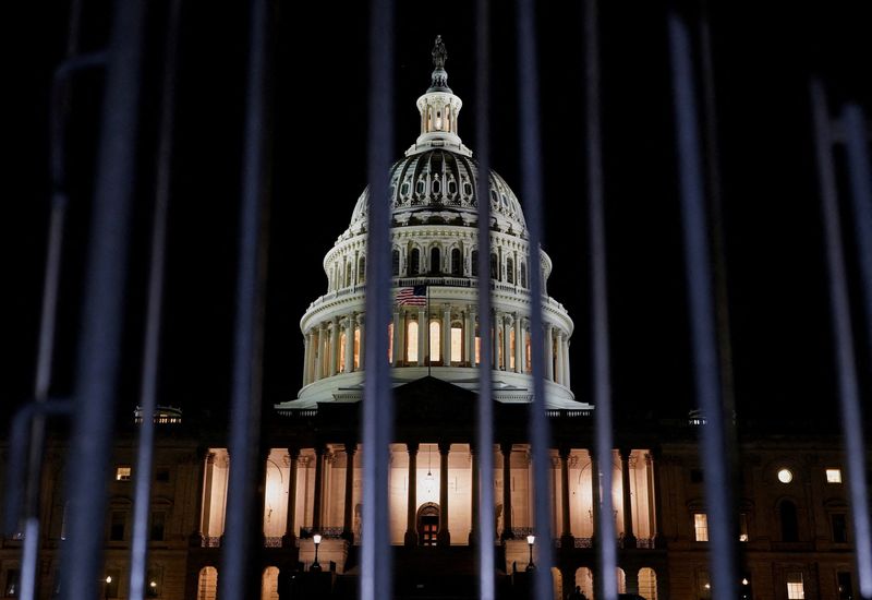 The U.S. Capitol, hours before a partial government shutdown is set to take effect, in Washington, D.C., U.S., September 30, 2025. REUTERS/Elizabeth Frantz