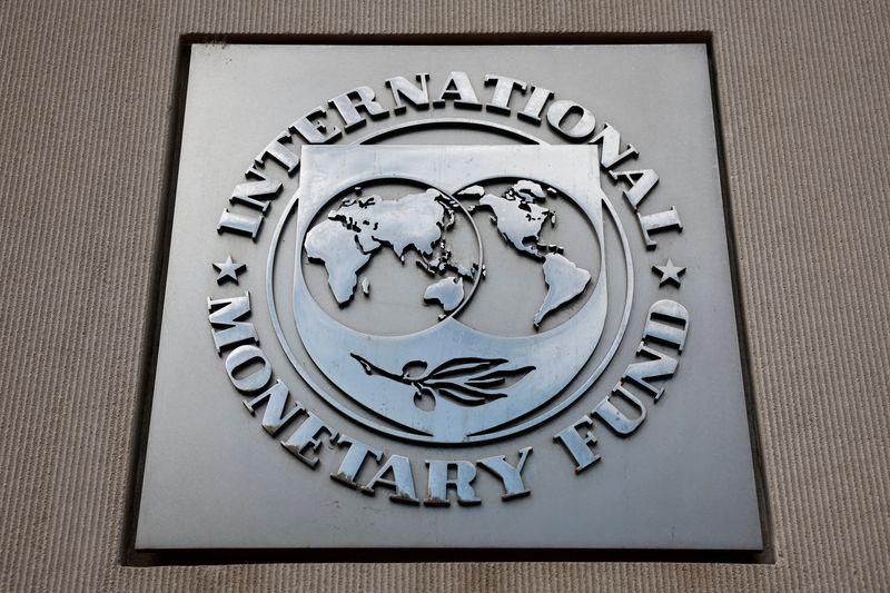 FILE PHOTO: A view of the International Monetary Fund's logo at its headquarters in Washington, D.C., U.S., November 24, 2024. REUTERS/Benoit Tessier/File Photo
