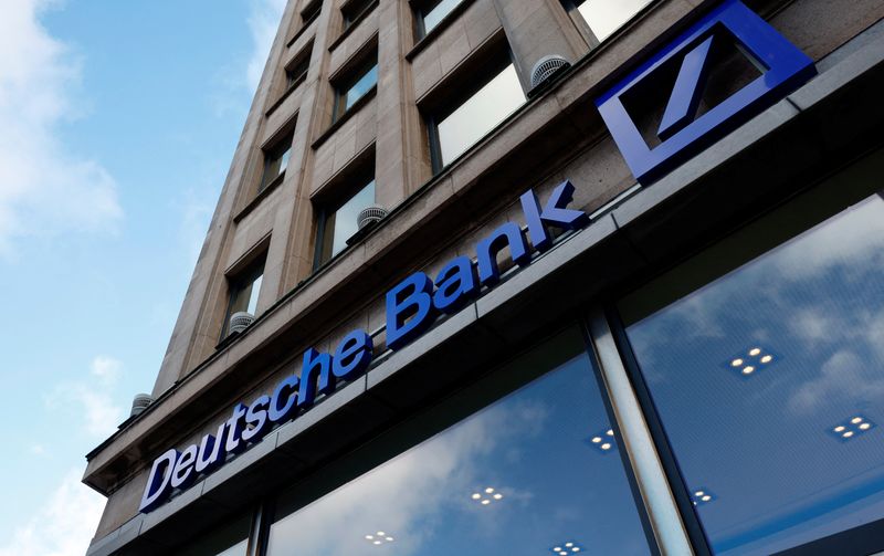 The logo of Deutsche Bank is seen in Brussels, Belgium December 6, 2022. REUTERS/Yves Herman
