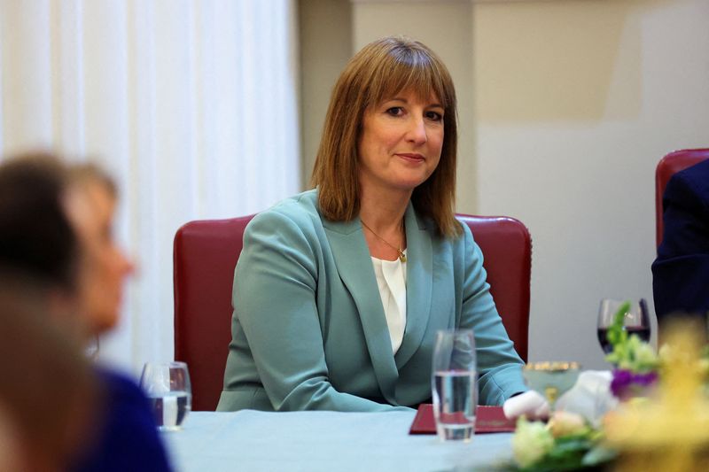 British Chancellor of the Exchequer Rachel Reeves attends the annual Mansion House dinner in London, Britain, July 15, 2025. REUTERS/Isabel Infantes