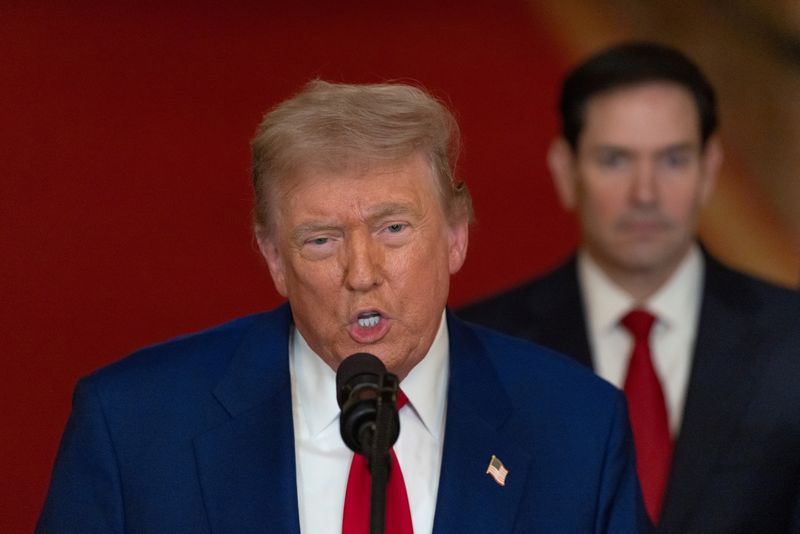 U.S. President Donald Trump delivers an address to the nation at the White House in Washington, D.C., U.S. June 21, 2025, following U.S. strikes on Iran's nuclear facilities. REUTERS/Carlos Barria/Pool/File Photo