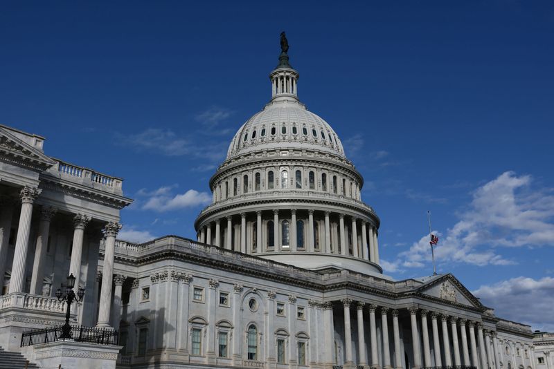 The U.S. Capitol building after the U.S. Senate advances a bill to end the government shutdown in Washington, D.C., U.S.,  November 10, 2025. REUTERS/Evelyn Hockstein