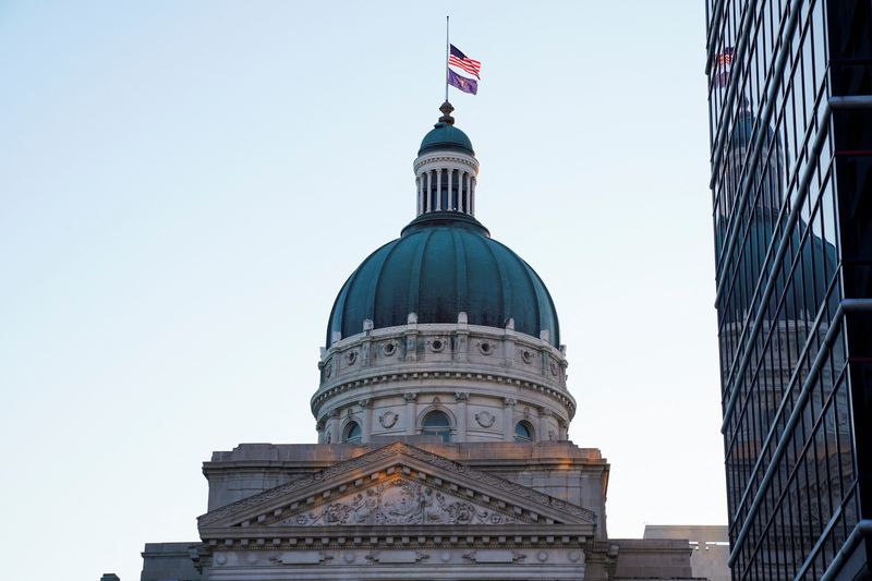A general view of the Indiana Statehouse in Indianapolis, Indiana, U.S. August 5, 2022. REUTERS/Cheney Orr