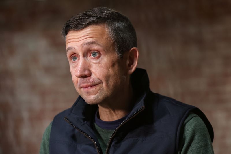 Ken Martin, chair of the Democratic National Committee (DNC), looks on during an interview with Reuters in Trenton, New Jersey, U.S., October 31, 2025. REUTERS/Kylie Cooper