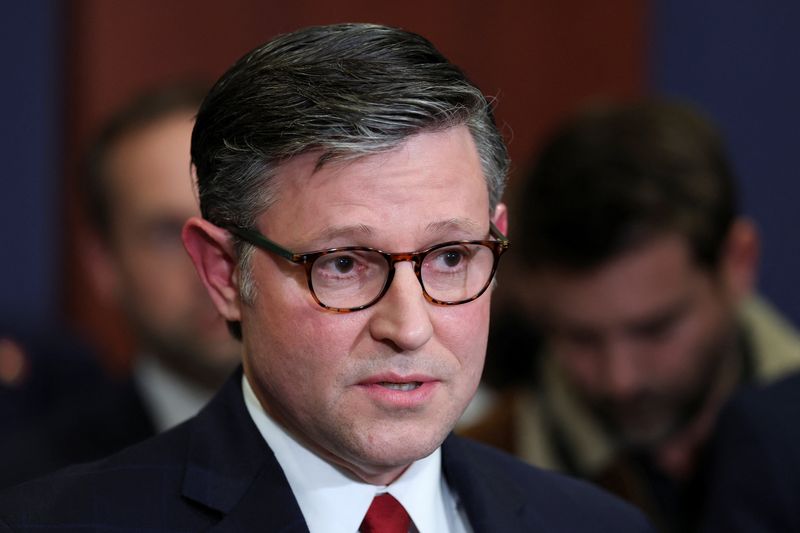 U.S. Speaker of the House Mike Johnson (R-LA) speaks with the media on the day of classified briefings for the U.S. Senate and House of Representatives on the situation in Iran, on Capitol Hill in Washington, D.C., U.S., March 3, 2026. REUTERS/Kylie Cooper