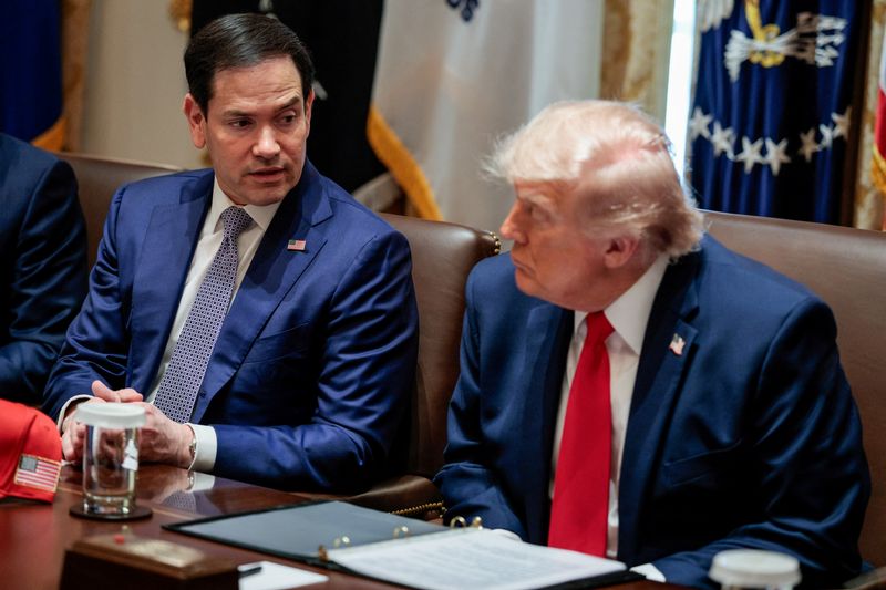 U.S. President Donald Trump and Secretary of State Marco Rubio attend a cabinet meeting in the Cabinet Room at the White House, in Washington, D.C., U.S., May 27, 2026. REUTERS/Evan Vucci