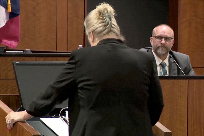 Chris Bagley, who at the time was an officer with the university's police force on duty the day of the killing of Charlie Kirk, answers questions from defense lawyer Kathryn Nester during a preliminary court hearing for Tyler Robinson, the man accused of killing conservative activist Charlie Kirk, in Provo, Utah, U.S. July 6, 2026 in a still image from video.  Utah Courts and KSL TV/Pool via REUTERS.