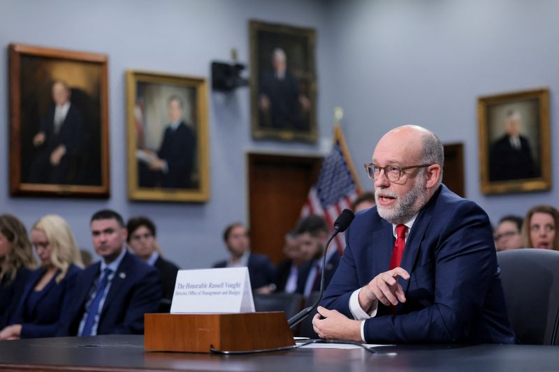 White House Office of Management and Budget (OMB) Director Russell Vought testifies before a subcommittee hearing of the House Appropriations Committee on Capitol Hill in Washington, D.C., U.S., June 30, 2026. REUTERS/Kylie Cooper