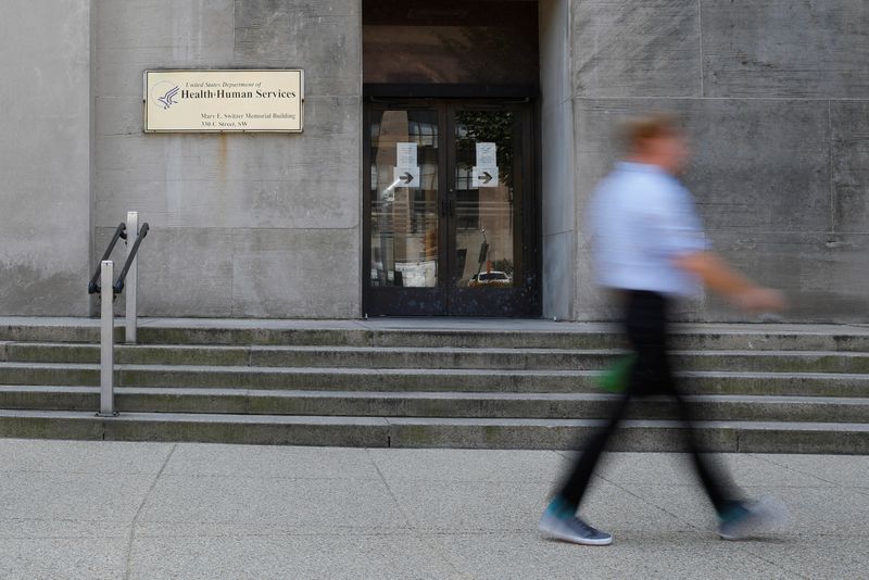 An exterior view of the United States Health and Human Services Building on C Street Soutwest in Washington, U.S., July 29, 2019. REUTERS/Tom Brenner