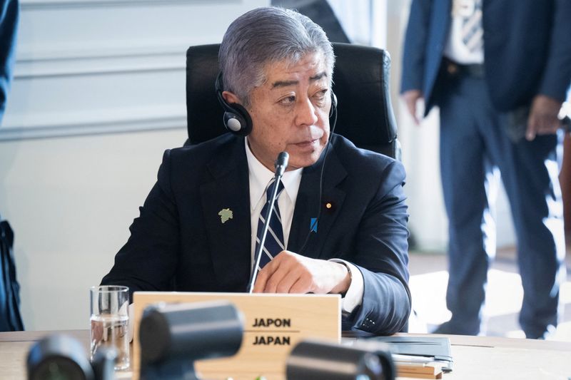 FILE PHOTO: Japanese Foreign Minister Iwaya Takeshi attends the G7 foreign ministers meeting in La Malbaie, Quebec, March 13, 2025. SAUL LOEB/Pool via REUTERS/File Photo