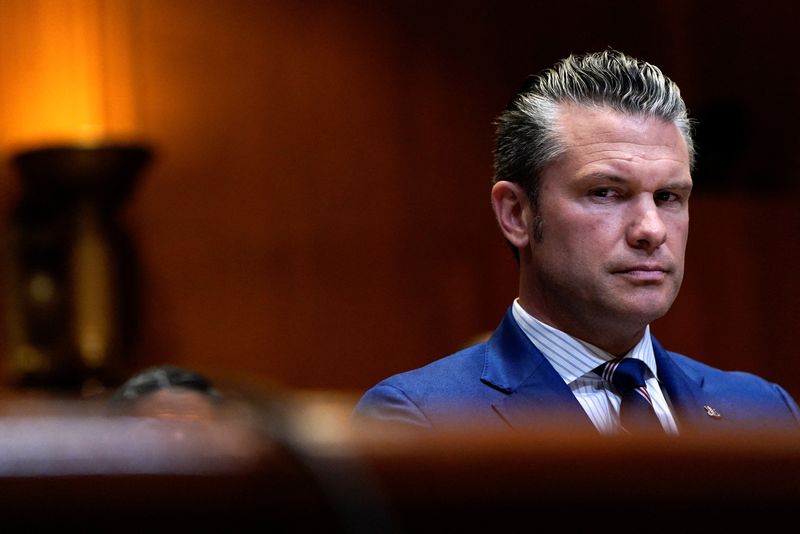 U.S. Defense Secretary Pete Hegseth attends a Senate Appropriations Committee hearing on U.S. President Donald Trump's budget request for the Department of Defense, on Capitol Hill in Washington, D.C., U.S., June 11, 2025. REUTERS/Elizabeth Frantz