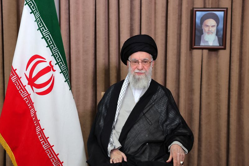 FILE PHOTO: Iran's Supreme Leader Ayatollah Ali Khamenei looks on, in a televised message following the Israeli strikes in Tehran, Iran, June 13, 2025. Office of the Iranian Supreme Leader/WANA (West Asia News Agency)/Handout via REUTERS/File Photo