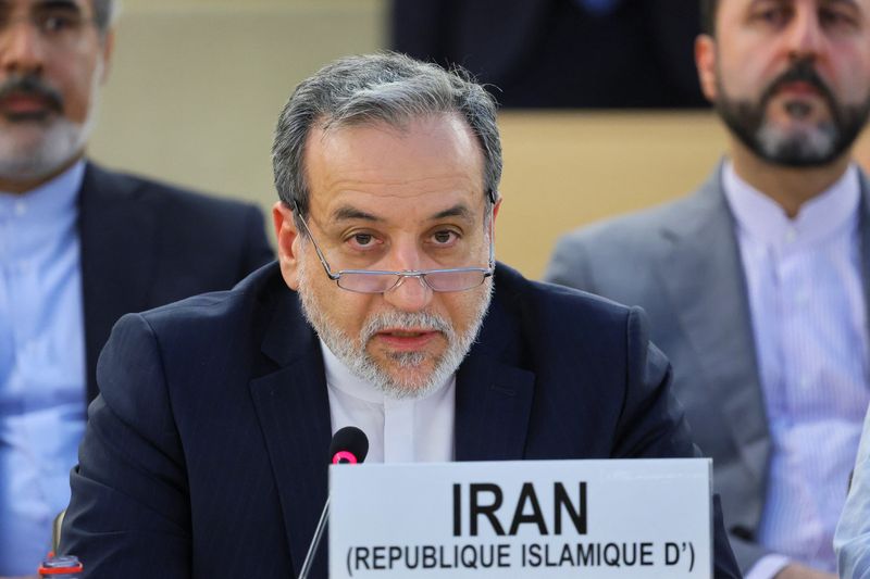 Iran's Foreign Minister Abbas Araghchi addresses a special session of the Human Rights Council at the United Nations in Geneva, Switzerland, June 20, 2025. REUTERS/Denis Balibouse