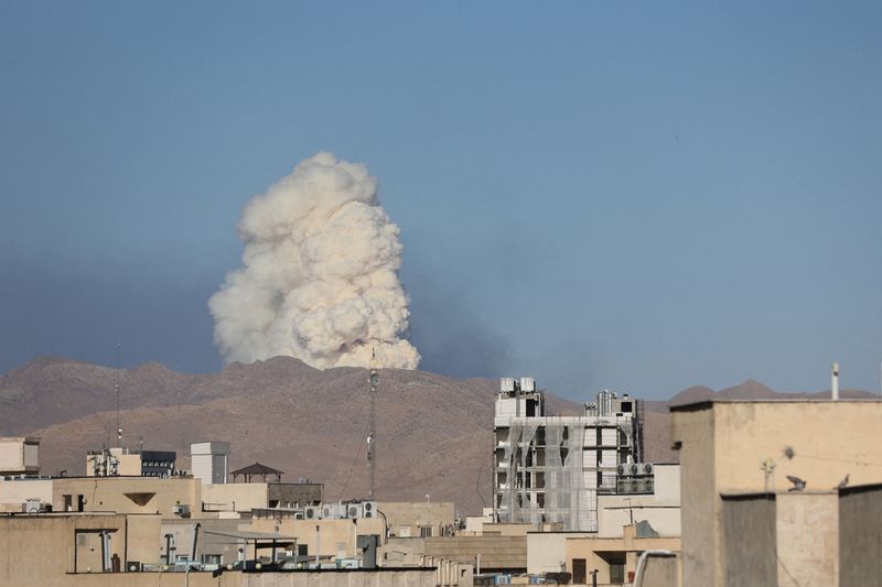 FILE PHOTO: Smoke rises following an Israeli attack in Tehran, Iran, June 18, 2025. Majid Asgaripour/WANA (West Asia News Agency) via REUTERS/File Photo