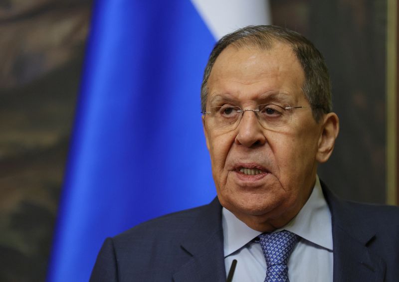 FILE PHOTO: Russian Foreign Minister Sergey Lavrov attends a press-conference in Moscow, Russia, 17 June 2025.  YURI KOCHETKOV/Pool via REUTERS/File Photo