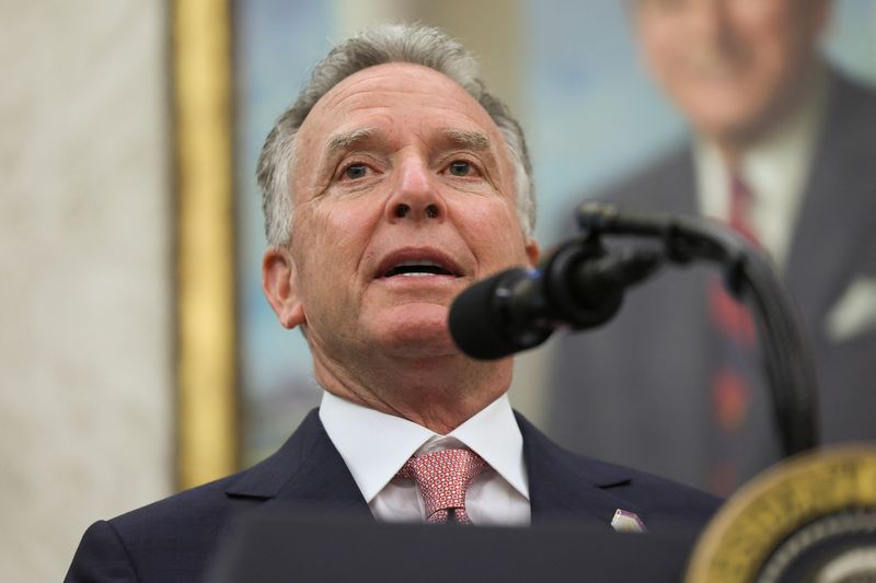 U.S. Special Envoy Steve Witkoff  speaks during a swearing-in ceremony for Jeanine Pirro as interim U.S. Attorney for the District of Columbia, hosted by U.S. President Donald Trump at the White House in Washington, D.C., U.S., May 28, 2025. REUTERS/Leah Millis/File Photo