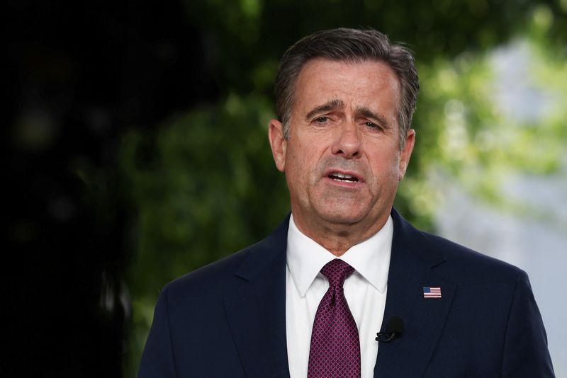 CIA Director John Ratcliffe speaks during an interview at the White House in Washington, D.C., U.S., April 30, 2025.  REUTERS/Evelyn Hockstein/File Photo