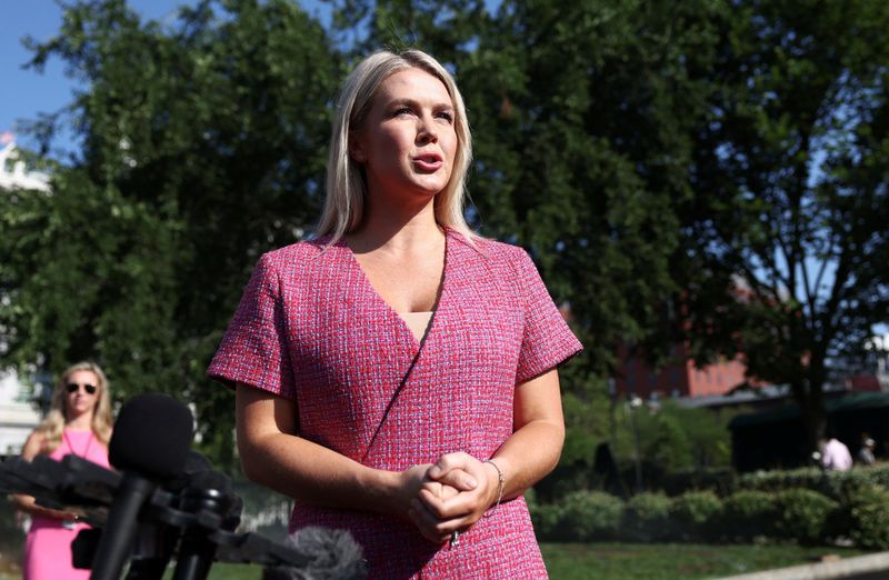White House Press Secretary Karoline Leavitt speaks to reporters at the White House in Washington, D.C., U.S., June 23, 2025. REUTERS/Kevin Lamarque/File Photo