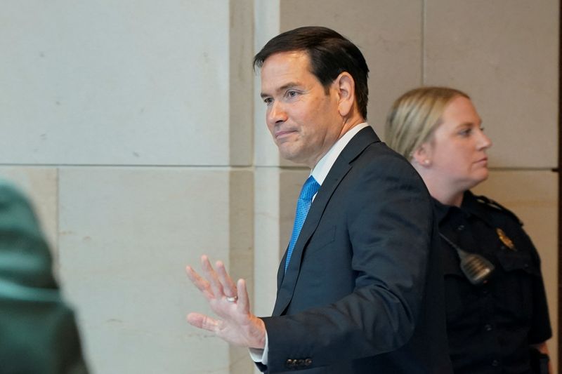 U.S. Secretary of State Marco Rubio leaves following a closed briefing on the situation in Iran for members of the U.S. Senate on Capitol Hill in Washington, D.C., U.S., June 26, 2025. REUTERS/Elizabeth Frantz