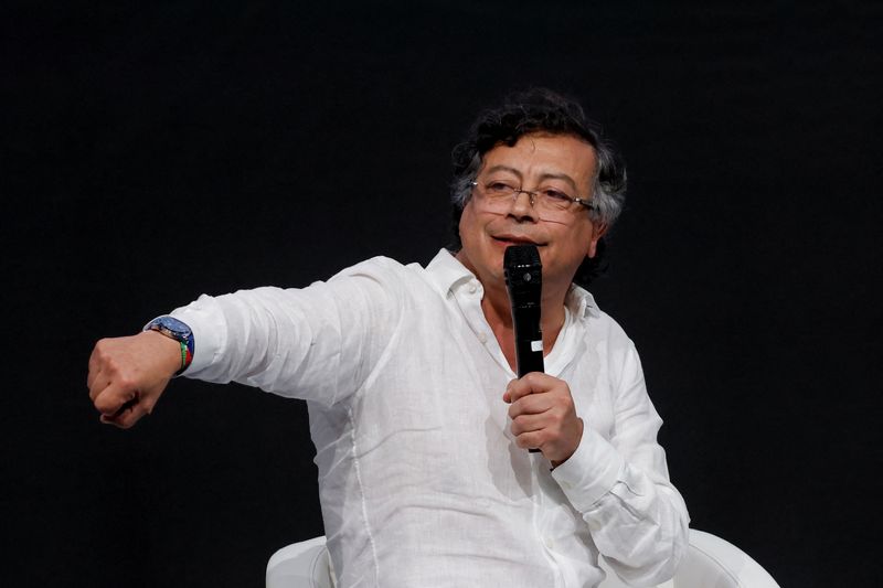 Colombian President Gustavo Petro speaks, as he takes part in a meeting, during the 4th International Conference on Financing for Development, in Seville, Spain, June 30, 2025. REUTERS/Jon Nazca/File Photo