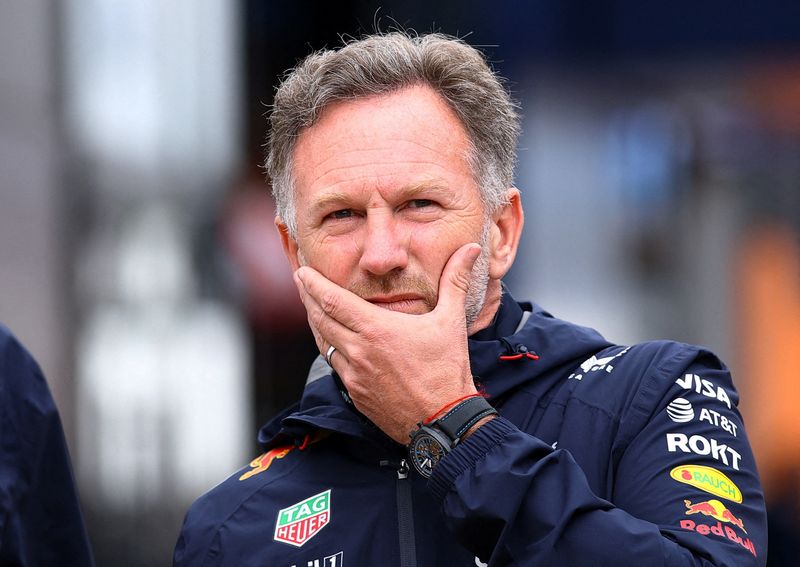 FILE PHOTO: Formula One F1 - British Grand Prix - Silverstone Circuit, Silverstone, Britain - July 6, 2025 Red Bull team principal Christian Horner ahead of the race REUTERS/Andrew Boyers/File Photo
