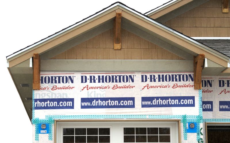 FILE PHOTO: A house built by the D.R. Horton company is seen for sale in Arvada, Colorado January 24, 2017. REUTERS/Rick Wilking/File photo