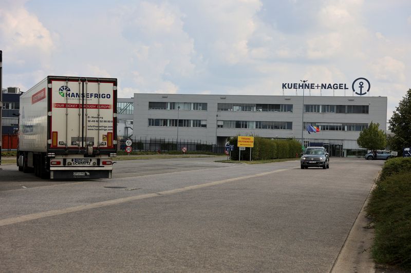 FILE PHOTO: A view of a warehouse of Kuehne+Nagel, which houses U.S.-funded contraceptives worth nearly $10 million, after the U.S. State Department confirmed that the stocks would be sent to France to be destroyed, in Geel, Belgium July 24, 2025. REUTERS/Marta Fiorin/File Photo