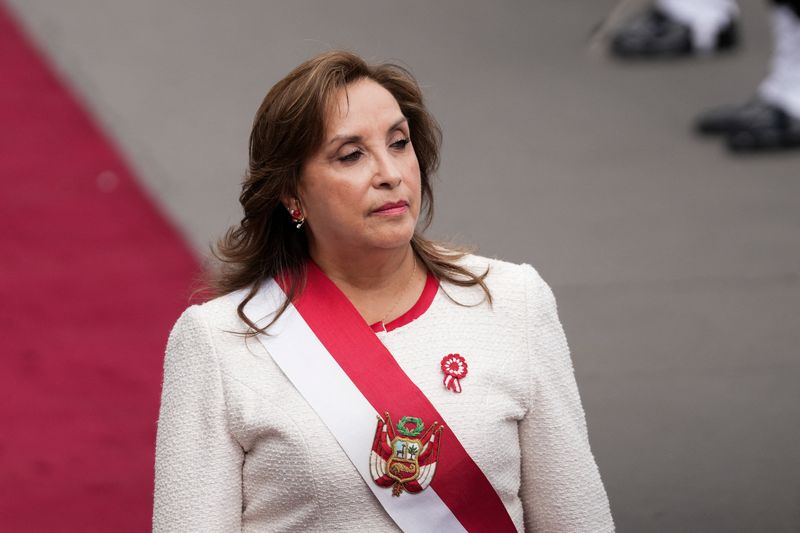 Peru's President Dina Boluarte arrives at Congress to deliver her annual and last address to the nation, in Lima, Peru July 28, 2025. REUTERS/Angela Ponce/File Photo