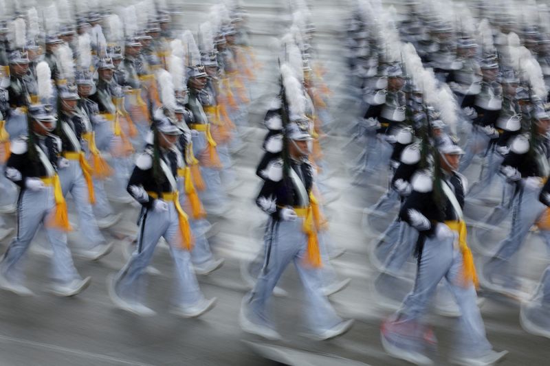 Cadets march during a celebration to mark 76th anniversary of Korea Armed Forces Day, in Seongnam, South Korea, October 1, 2024. REUTERS/Kim Hong-Ji/Pool/File Photo