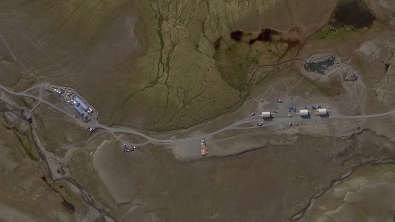 A satellite view shows equipment at the Pankovo test site in Yuzhny Island, on the Barents Sea archipelago of Novaya Zemlya, Russia, August 7, 2025. 2025 Planet Labs PBC/Handout via REUTERS