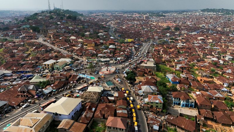 FILE PHOTO: A drone view shows Ibadan, Nigeria's third largest city by population in Oyo State, Ibadan, Nigeria, May 14, 2025. REUTERS/Sodiq Adelakun/File Photo