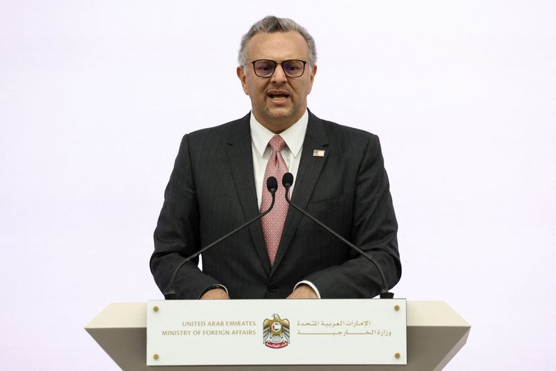 U.S. Senior Advisor for Arab and African Affairs, Massad Boulos, speaks during a press conference on the ongoing conflict in Sudan, in Abu Dhabi, United Arab Emirates, November 25, 2025. REUTERS/Amr Alfiky