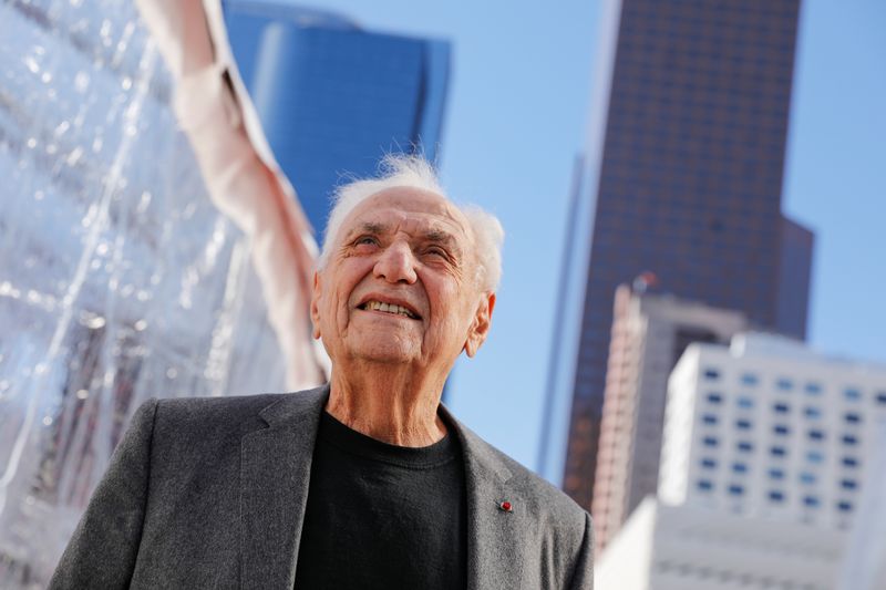 Architect Frank Gehry attends the official groundbreaking of "The Grand" a Frank Gehry designed mixed-use development in downtown Los Angeles, California, U.S., February 11, 2019. REUTERS/Mike Blake