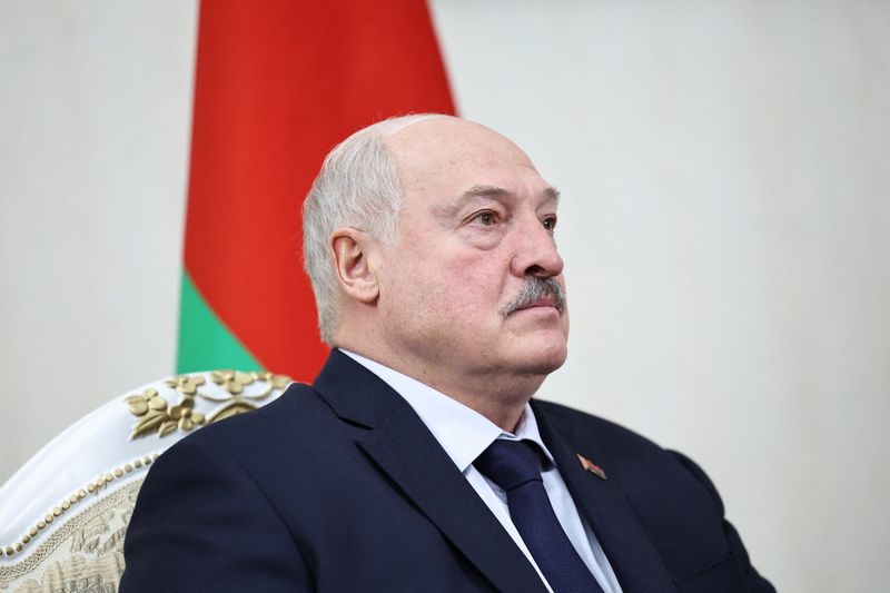 Belarusian President Alexander Lukashenko attends a meeting with Russian President Vladimir Putin in Bishkek, Kyrgyzstan November 26, 2025. Sputnik/Alexander Kazakov/Pool via REUTERS