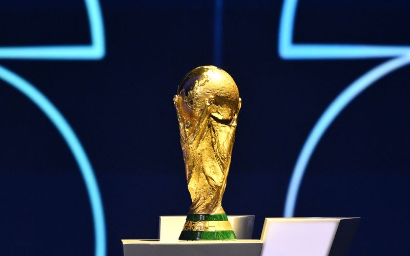 Soccer Football - FIFA World Cup 2026 - FIFA World Cup 2026 Draw - John F. Kennedy Center for the Performing Arts, Washington, D.C., U.S. - December 5, 2025 General view of the FIFA World Cup trophy during the draw Pool via REUTERS/Mandel Ngan