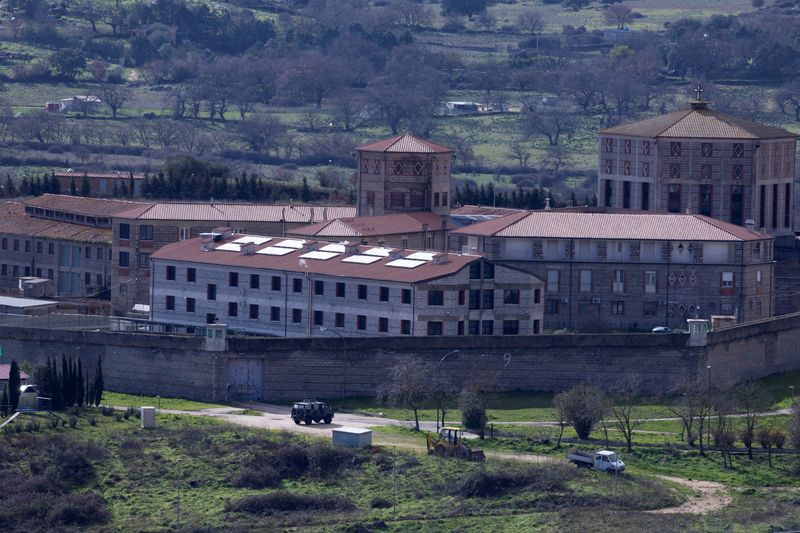 Vehicles stand near the Badu'e Carros prison in Nuoro, Italy, February 1, 2026. REUTERS/Remo Casilli