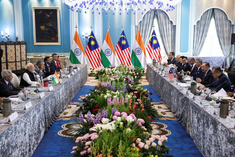 Malaysian Prime Minister Anwar Ibrahim attends a meeting with India's Prime Minister Narendra Modi, on the second day of Modi's official visit, in Putrajaya, Malaysia, February 8, 2026. REUTERS/Hasnoor Hussain/Pool