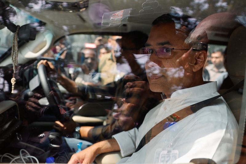 Tarique Rahman, chairman of Bangladesh Nationalist Party (BNP), in a car on his way to the mosque to attend Friday prayer, as results project BNP's victory in the 13th general election, in Dhaka, Bangladesh, February 13, 2026. REUTERS/Mohammad Ponir Hossain
