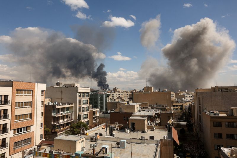 Smoke rises following an explosion, after Israel and the U.S. launched strikes on Iran, in Tehran, Iran, March 1, 2026. Majid Asgaripour/WANA (West Asia News Agency) via REUTERS