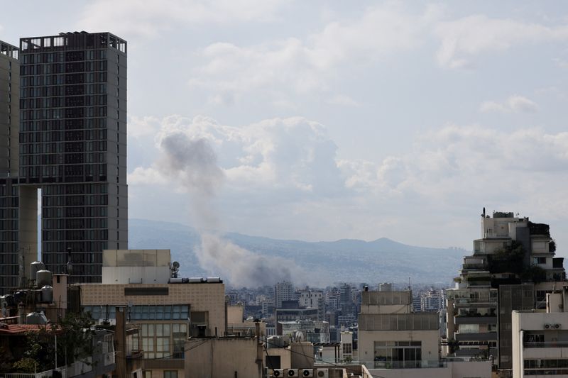 Smoke rises after an Israeli strike on Beirut's southern suburbs, following an escalation between Hezbollah and Israel, amid the U.S.-Israeli conflict with Iran, Lebanon, March 4, 2026. REUTERS/Khalil Ashawi