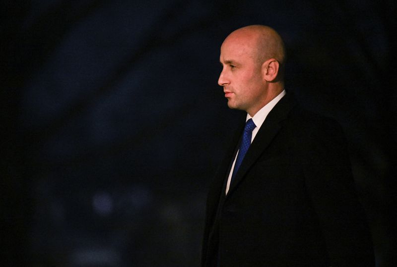 U.S. Homeland Security Advisor Stephen Miller walks upon arrival on the South Lawn of the White House in Washington, U.S., January 27, 2026. REUTERS/Annabelle Gordon