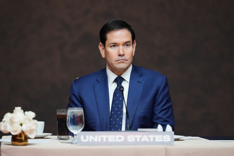 Secretary of State Marco Rubio attends a working lunch at the Shield of the Americas Summit at Trump National Doral Miami, in Doral, Florida, U.S., March 7, 2026. Rebecca Blackwell/Pool via REUTERS