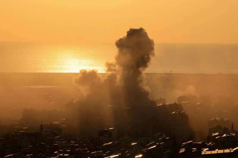 FILE PHOTO: Smoke rises after an Israeli strike on Beirut's southern suburbs, following an escalation between Hezbollah and Israel amid the U.S.-Israeli conflict with Iran, Lebanon, March 10, 2026. REUTERS/Raghed Waked/File Photo