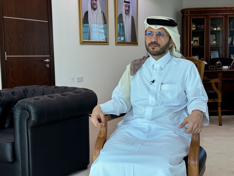 Qatar's Ministry of Foreign Affairs spokesperson, Majed Al Ansari, speaking to Reuters in Doha, Qatar, January 20, 2025. REUTERS/Imad Creidi