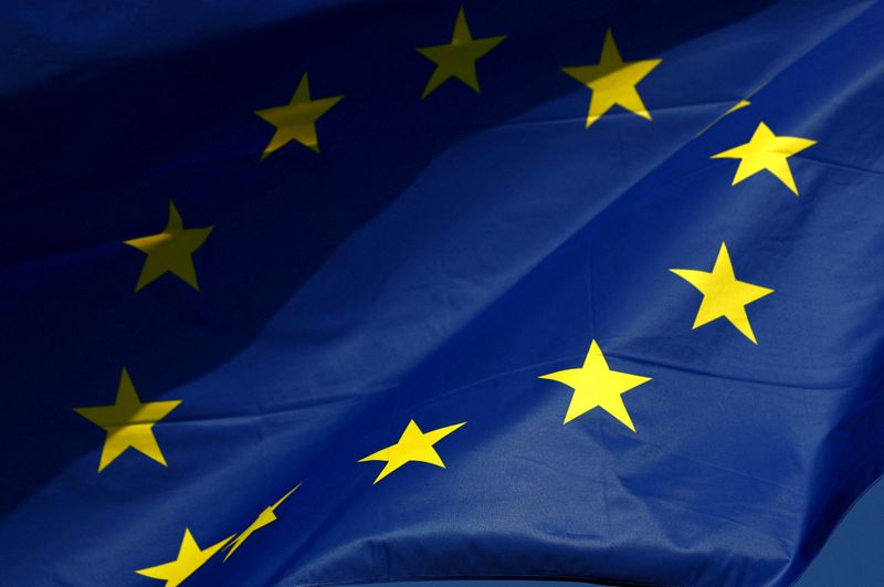FILE PHOTO: A European Union flag flutters outside the European Commission headquarters in Brussels, Belgium Februrary 26, 2026. REUTERS/Yves Herman/File Photo