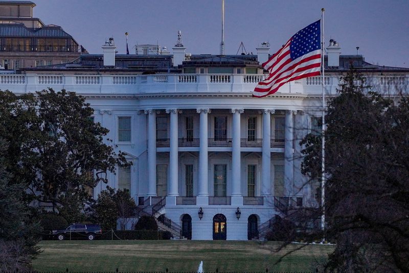 FILE PHOTO: A view of the White House in Washington, D.C., U.S., March 2, 2026. REUTERS/Ken Cedeno/File Photo