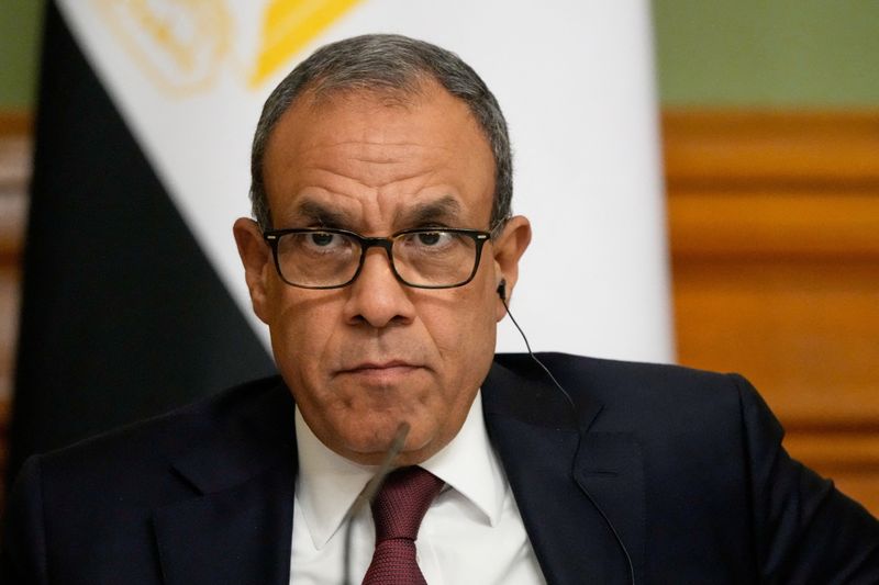 Egyptian Foreign Minister Badr Abdelatty attends a joint news conference with Russian Foreign Minister Sergei Lavrov following their meeting in Moscow, Russia April 3, 2026. Pavel Bednyakov/Pool via REUTERS