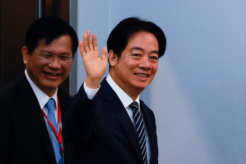 FILE PHOTO: Taiwan President Lai Ching-te arrives to make a speech at an event on 30th anniversary of direct elections in Taipei, Taiwan, March 14, 2026. REUTERS/Ann Wang/File Photo